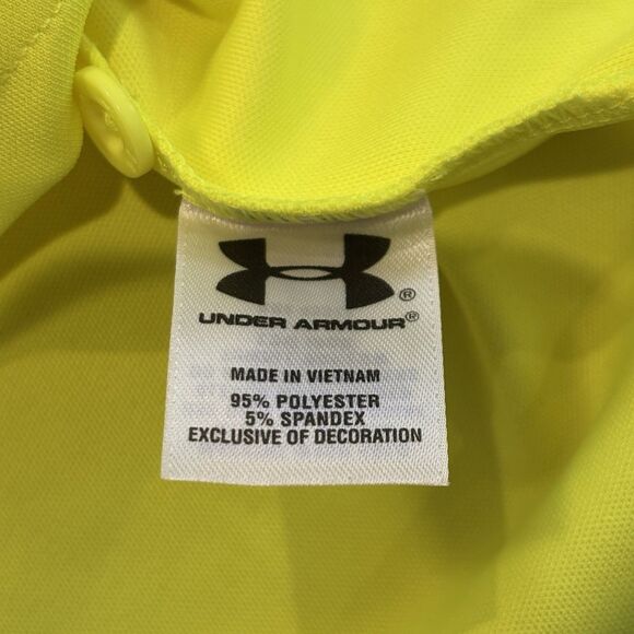 Under Armour Golf Polo Men's Large Pinehurst Neon Yellow Bright Summer Athletic - Picture 6 of 7